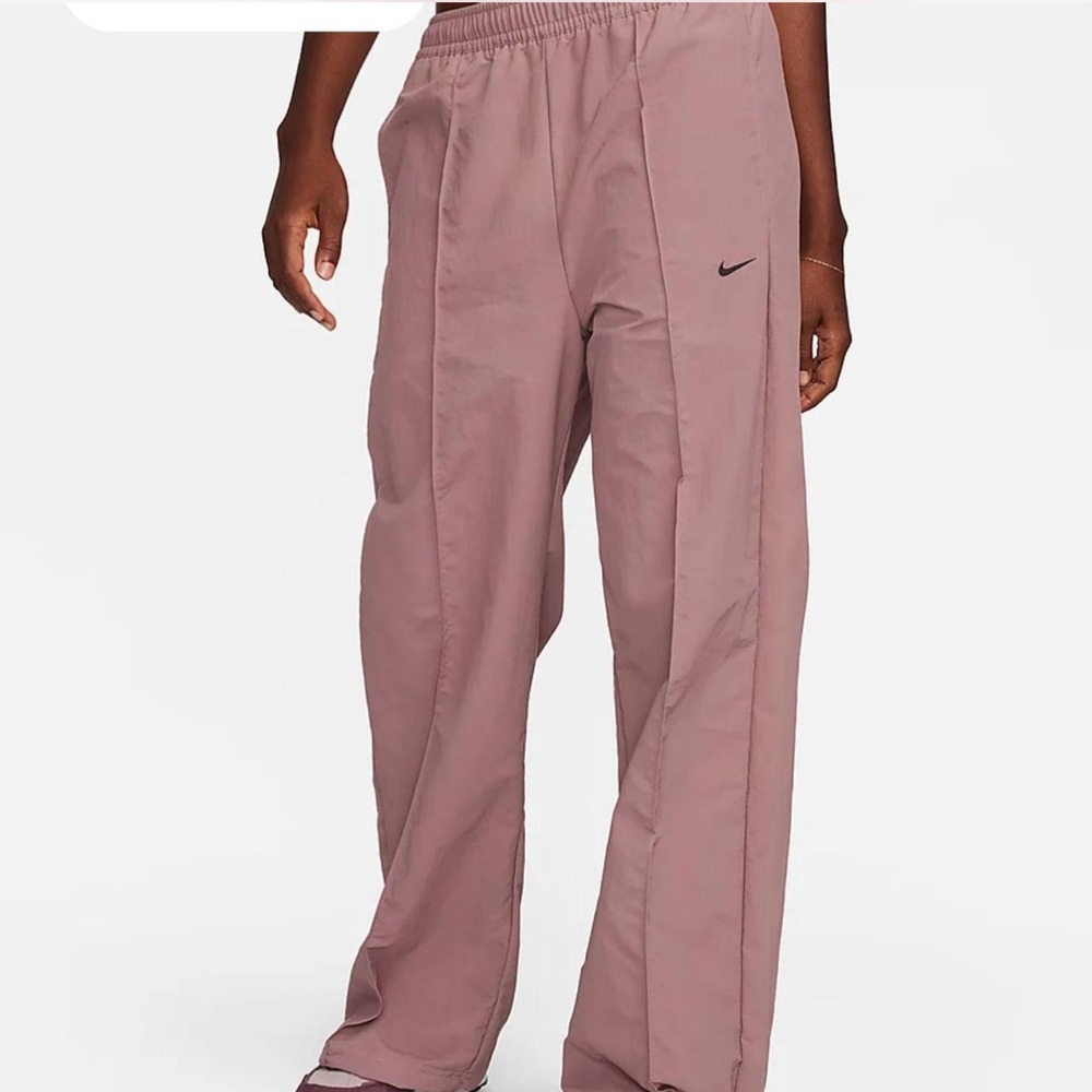 Nike Pants Sportswear Everything Wovens Women's M Mauve Mid-Rise Open-Hem Wide